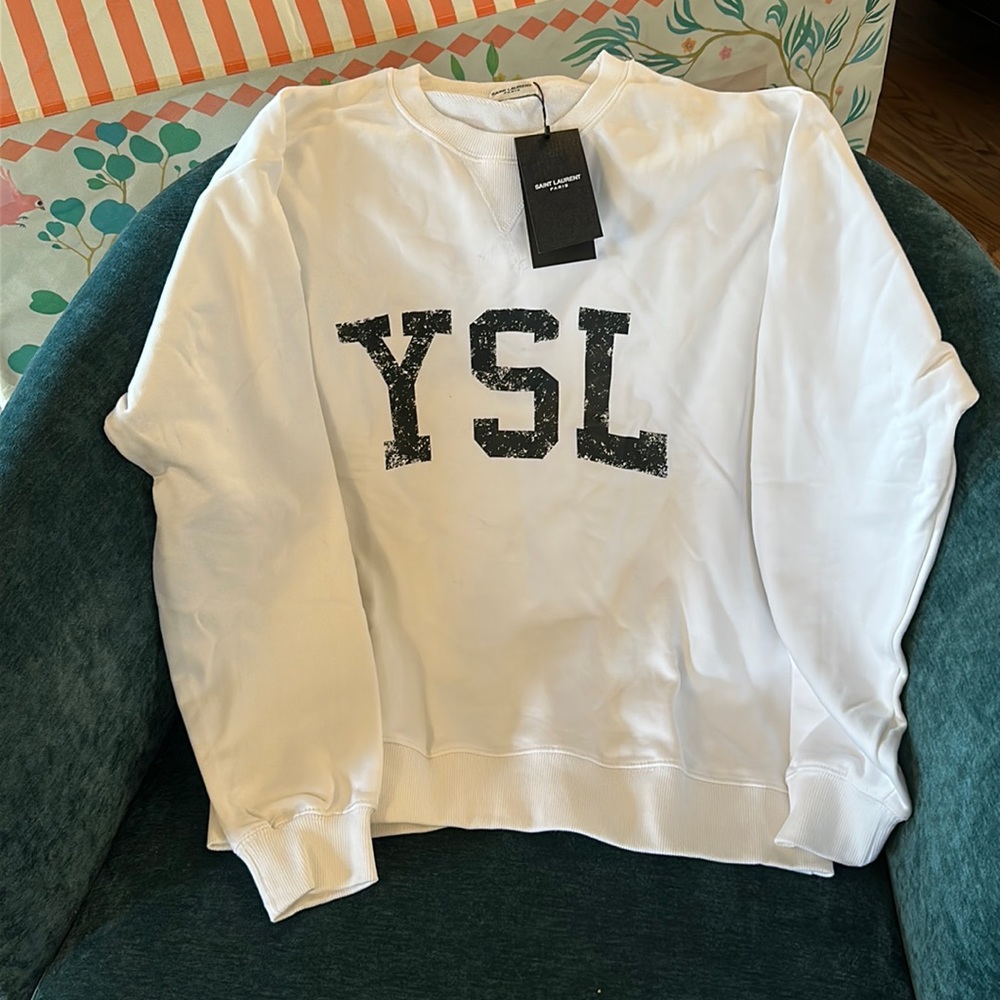 Women's L YSL logo crew neck sweatshirt